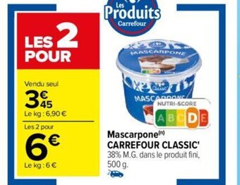 Carrefour Mascarpone CARREFOUR CLASSIC offre