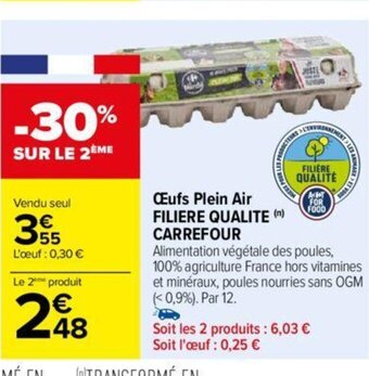 Carrefour Œufs Plein Air FILIERE QUALITE CARREFOUR offre