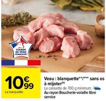 Carrefour Veau : blanquette sans os à mijoter(n) offre