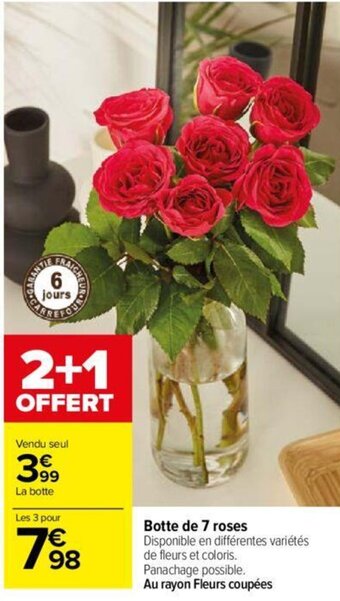 Carrefour Botte de 7 roses offre
