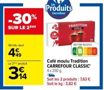 Carrefour Café moulu Tradition CARREFOUR CLASSIC' offre