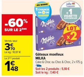 Carrefour Gâteaux moelleux MILKA offre