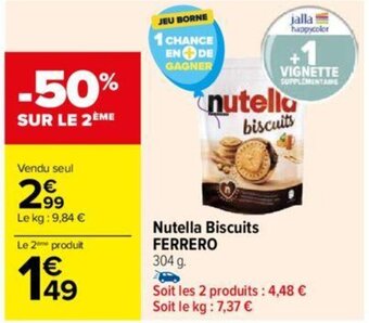 Carrefour Nutella Biscuits FERRERO offre