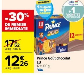 Carrefour Prince Goût chocolat LU offre