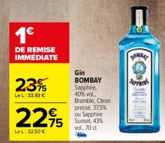Carrefour Gin BOMBAY offre