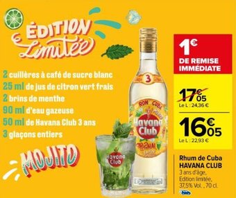Carrefour Rhum de Cuba HAVANA CLUB offre