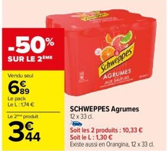 Carrefour SCHWEPPES Agrumes offre