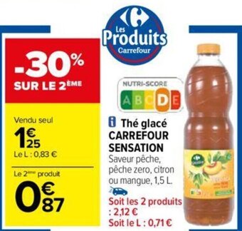 Carrefour Thé glacé CARREFOUR SENSATION offre