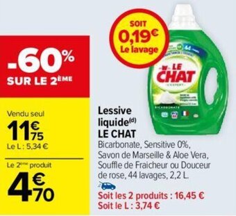Carrefour Lessive liquide(d) LE CHAT offre