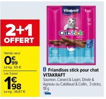 Carrefour Friandises stick pour chat VITAKRAFT offre