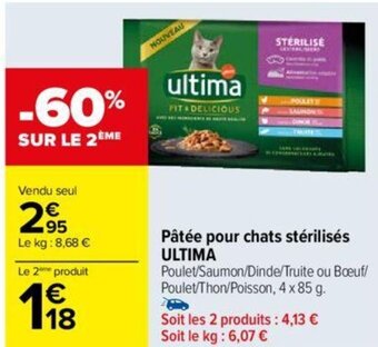 Carrefour Pâtée pour chats stérilisés ULTIMA offre