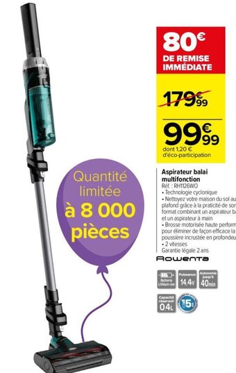 Carrefour Aspirateur balai multifonction offre