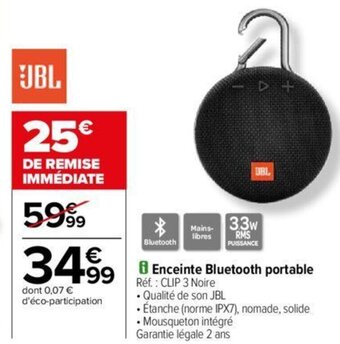 Carrefour i Enceinte Bluetooth portable offre