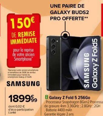 Carrefour Galaxy Z Fold 5 256Go offre