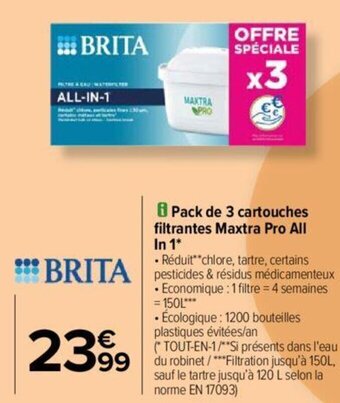 Carrefour i Pack de 3 cartouches filtrantes Maxtra Pro All In 1 offre