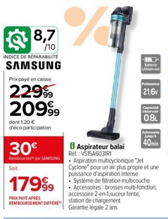 Carrefour i Aspirateur balai offre