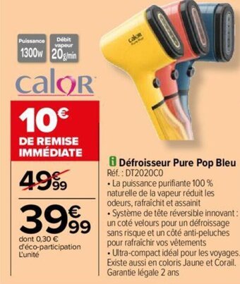Carrefour i Défroisseur Pure Pop Bleu offre