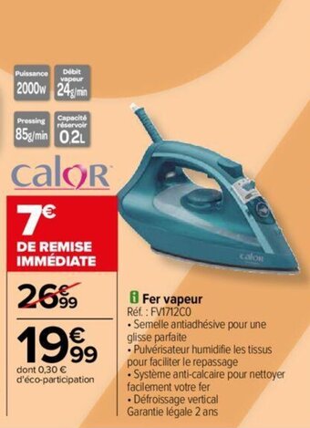 Carrefour Fer vapeur Réf. : FV1712C0 offre