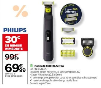 Carrefour i Tondeuse OneBlade Pro offre