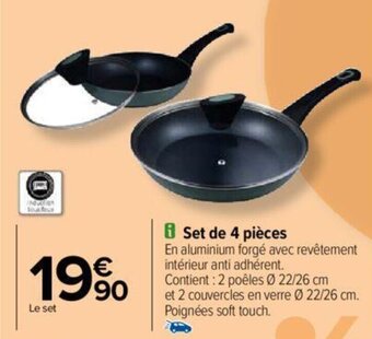 Carrefour Set de 4 pièces offre