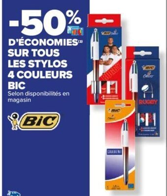 Carrefour SUR TOUS LES STYLOS 4 COULEURS offre