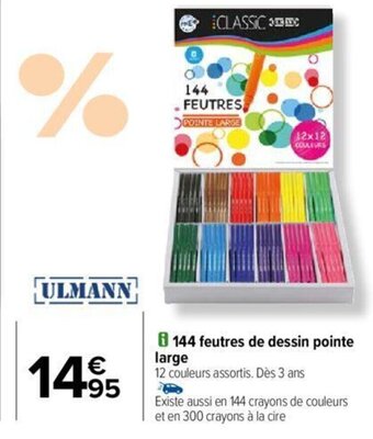 144 feutres de dessin pointe large