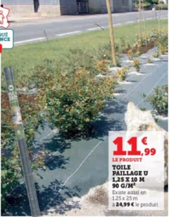 Super U TOILE PAILLAGE U 1,25 X 10 M 90 G/M offre