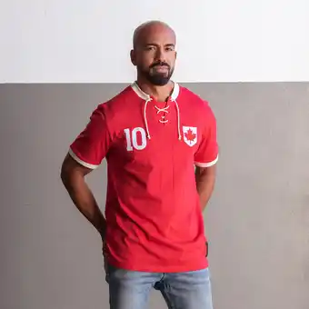 Decathlon T-shirt à lacets football town retro the red leaf offre