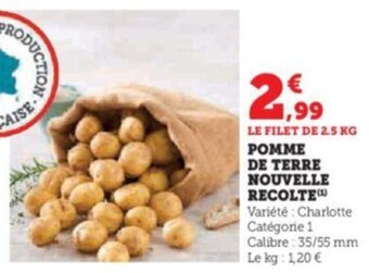 Super U POMME DE TERRE NOUVELLE RECOLTE offre