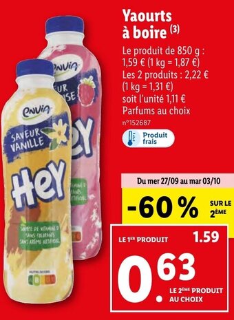 Lidl Yaourts à boire (3) offre