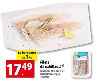 Lidl Filets de cabillaud (6) offre