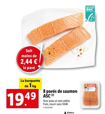 Lidl 8 pavés de saumon ASC offre