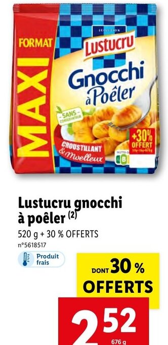 Lidl Lustucru gnocchi à poêler (2) offre
