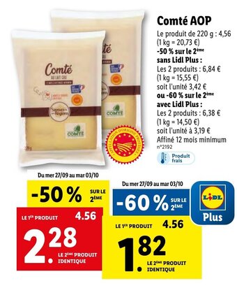 Lidl Comté AOP offre