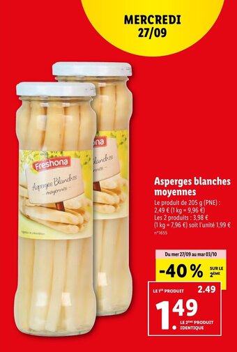 Lidl Asperges blanches moyennes offre