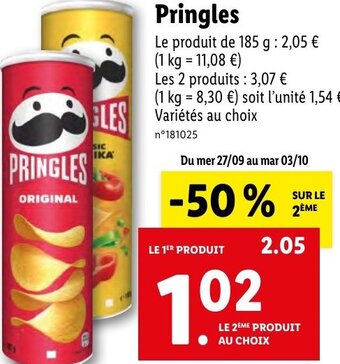 Lidl Pringles offre