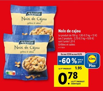 Lidl Noix de cajou offre