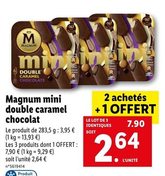 Lidl Magnum mini double caramel chocolat offre