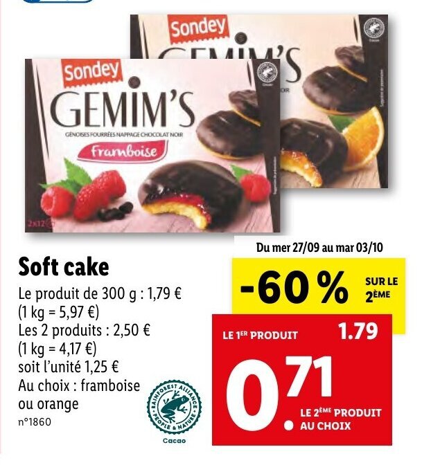 Promo Soft cake chez Lidl