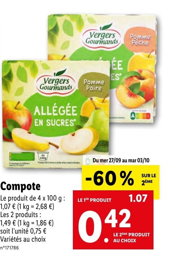 Promo Compote chez Lidl