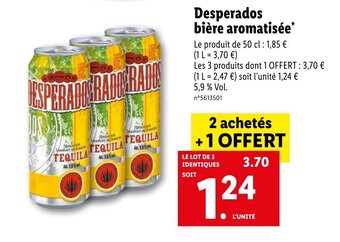 Lidl Desperados bière aromatisée offre