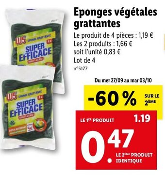 Eponges végétales grattantes