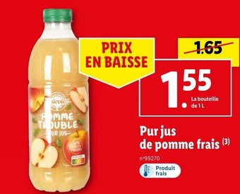 Lidl Pur jus de pomme frais (3) offre
