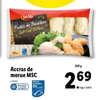 Lidl Accras de morue MSC offre