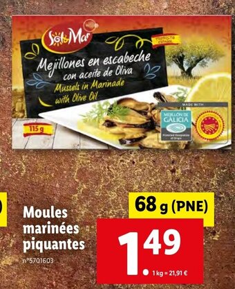 Lidl Moules marinées piquantes offre