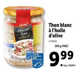 Lidl Thon blanc à l'huile d'olive offre