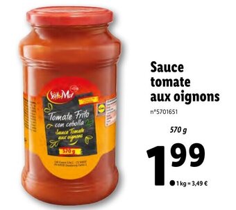 Lidl Sauce tomate aux oignons offre
