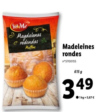 Lidl Madeleines rondes offre