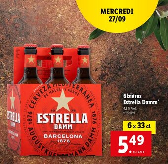 Lidl 6 bières Estrella Damm offre