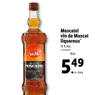 Lidl Moscatel vin de Muscat liquoreux offre